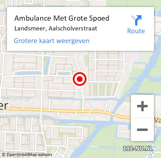 Locatie op kaart van de 112 melding: Ambulance Met Grote Spoed Naar Landsmeer, Aalscholverstraat op 7 juni 2019 23:06