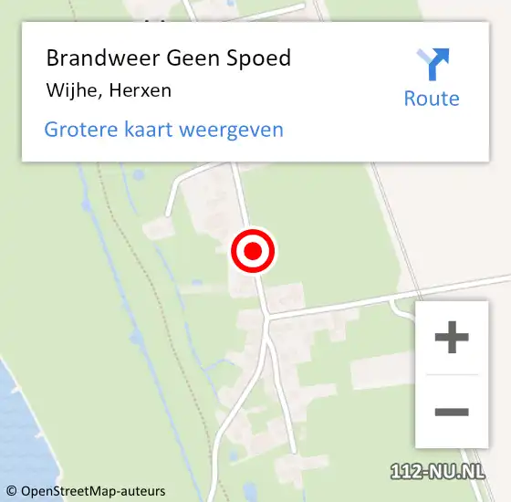 Locatie op kaart van de 112 melding: Brandweer Geen Spoed Naar Wijhe, Herxen op 8 juni 2019 00:26