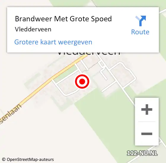 Locatie op kaart van de 112 melding: Brandweer Met Grote Spoed Naar Vledderveen op 8 juni 2019 00:42