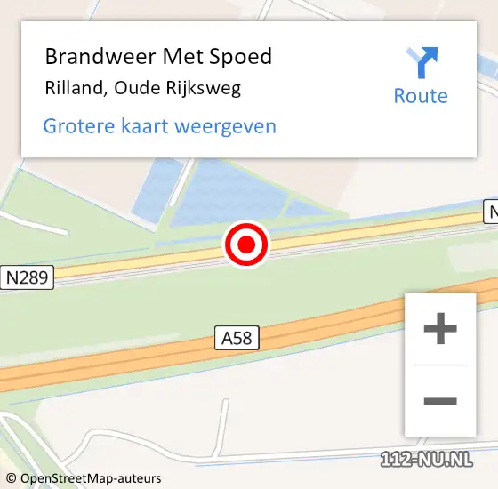 Locatie op kaart van de 112 melding: Brandweer Met Spoed Naar Rilland, Oude Rijksweg op 8 juni 2019 04:40