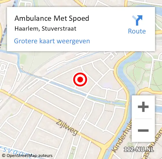 Locatie op kaart van de 112 melding: Ambulance Met Spoed Naar Haarlem, Stuverstraat op 8 juni 2019 05:50