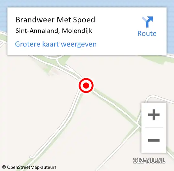 Locatie op kaart van de 112 melding: Brandweer Met Spoed Naar Sint-Annaland, Molendijk op 8 juni 2019 06:37