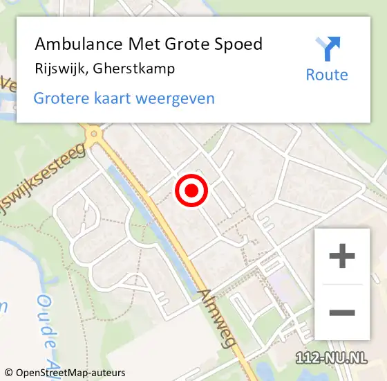 Locatie op kaart van de 112 melding: Ambulance Met Grote Spoed Naar Rijswijk, Gherstkamp op 8 juni 2019 06:46