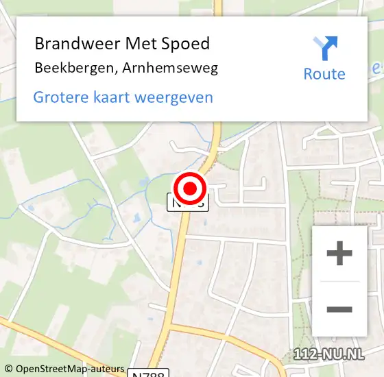 Locatie op kaart van de 112 melding: Brandweer Met Spoed Naar Beekbergen, Arnhemseweg op 8 juni 2019 07:10