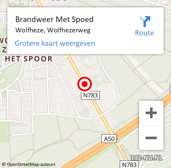 Locatie op kaart van de 112 melding: Brandweer Met Spoed Naar Wolfheze, Wolfhezerweg op 8 juni 2019 07:11