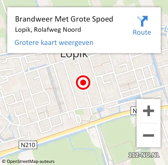 Locatie op kaart van de 112 melding: Brandweer Met Grote Spoed Naar Lopik, Rolafweg Noord op 8 juni 2019 07:19