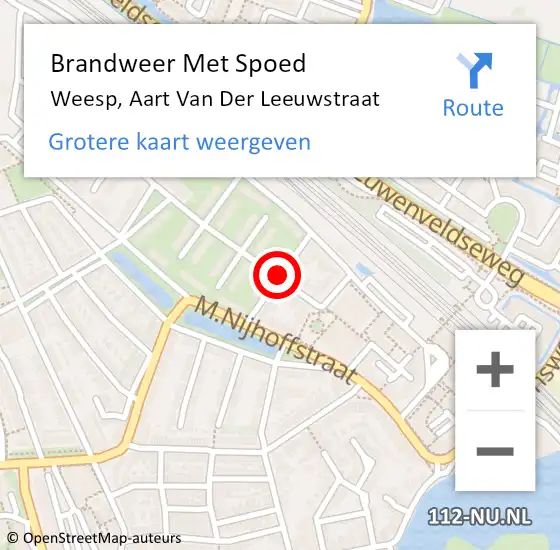 Locatie op kaart van de 112 melding: Brandweer Met Spoed Naar Weesp, Aart Van Der Leeuwstraat op 8 juni 2019 07:27
