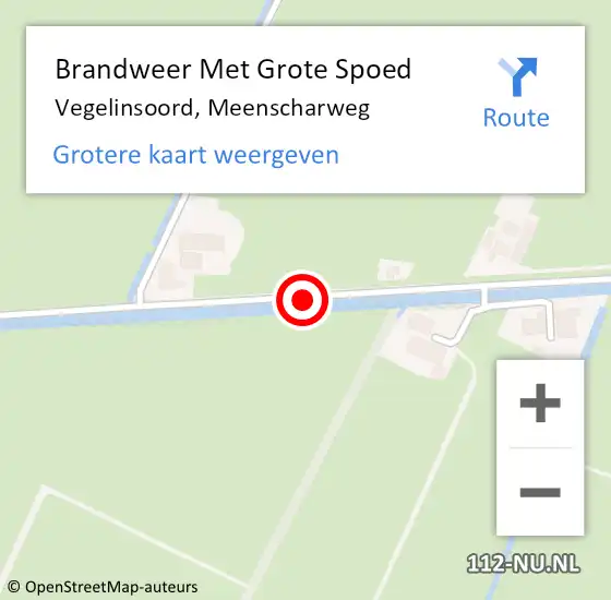 Locatie op kaart van de 112 melding: Brandweer Met Grote Spoed Naar Vegelinsoord, Meenscharweg op 8 juni 2019 08:22