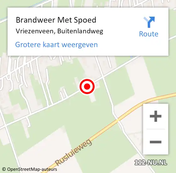 Locatie op kaart van de 112 melding: Brandweer Met Spoed Naar Vriezenveen, Buitenlandweg op 8 juni 2019 08:26