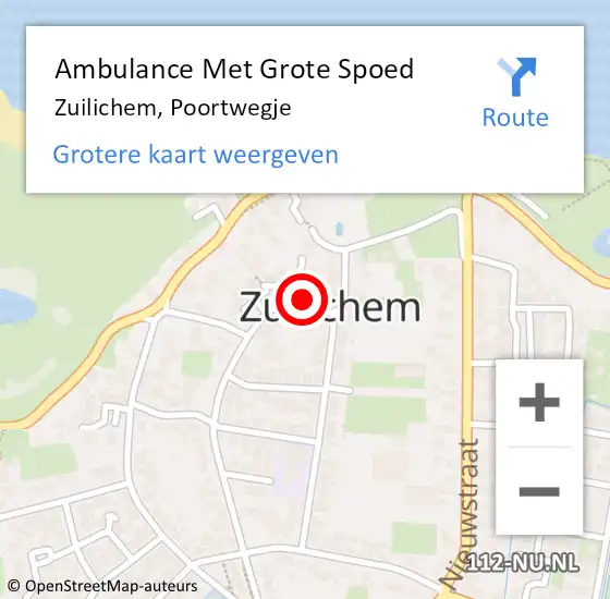 Locatie op kaart van de 112 melding: Ambulance Met Grote Spoed Naar Zuilichem, Poortwegje op 8 juni 2019 08:31