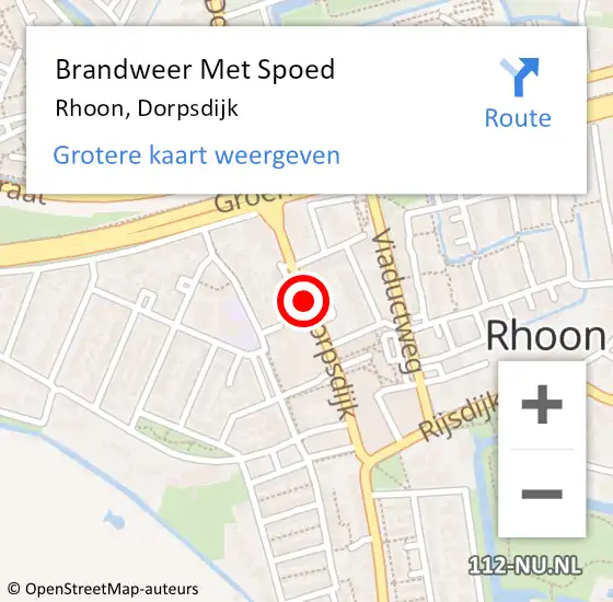 Locatie op kaart van de 112 melding: Brandweer Met Spoed Naar Rhoon, Dorpsdijk op 8 juni 2019 08:35