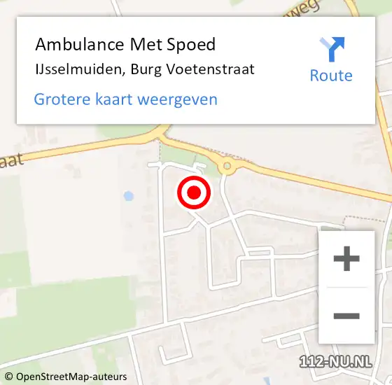 Locatie op kaart van de 112 melding: Ambulance Met Spoed Naar IJsselmuiden, Burg Voetenstraat op 8 juni 2019 08:57