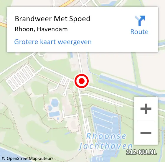 Locatie op kaart van de 112 melding: Brandweer Met Spoed Naar Rhoon, Havendam op 8 juni 2019 09:03