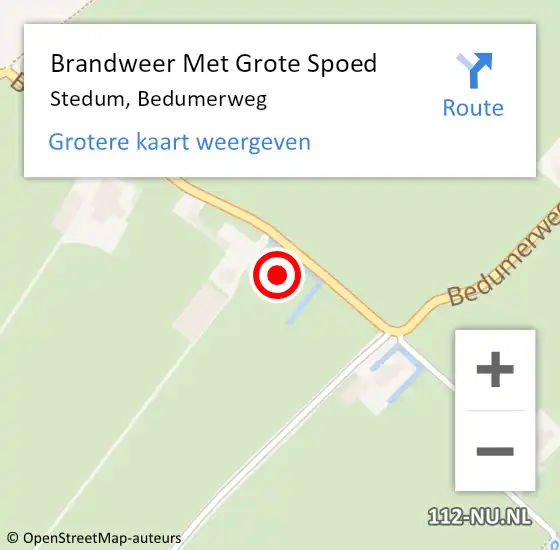 Locatie op kaart van de 112 melding: Brandweer Met Grote Spoed Naar Stedum, Bedumerweg op 3 april 2014 16:59