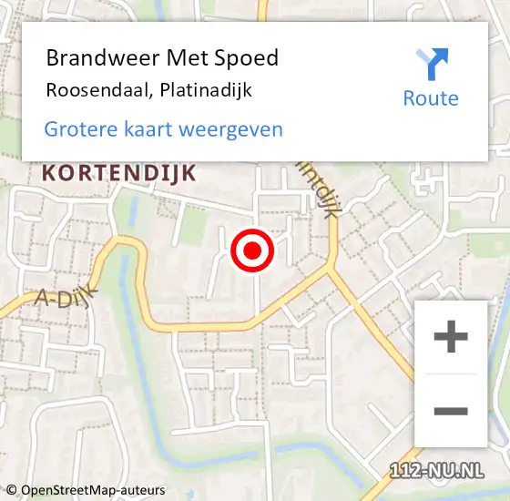 Locatie op kaart van de 112 melding: Brandweer Met Spoed Naar Roosendaal, Platinadijk op 8 juni 2019 10:24