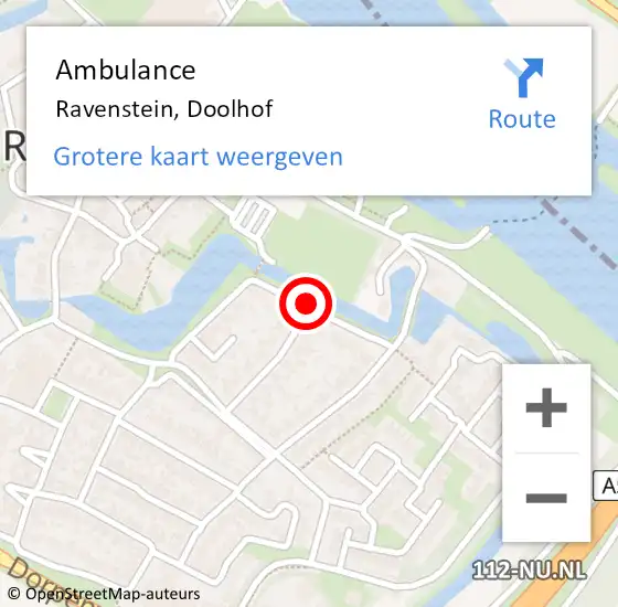 Locatie op kaart van de 112 melding: Ambulance Ravenstein, Doolhof op 8 juni 2019 11:09