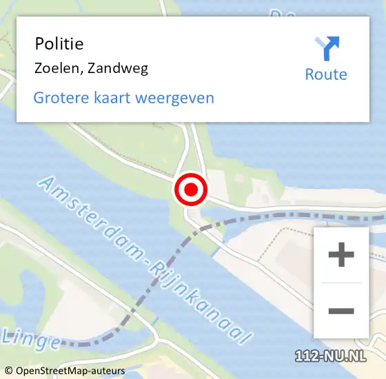 Locatie op kaart van de 112 melding: Politie Zoelen, Zandweg op 8 juni 2019 11:33