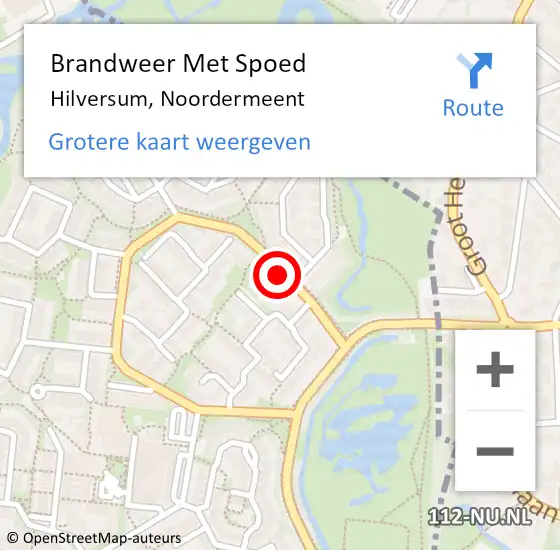 Locatie op kaart van de 112 melding: Brandweer Met Spoed Naar Hilversum, Noordermeent op 8 juni 2019 11:46