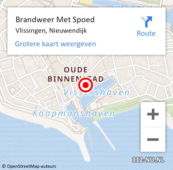 Locatie op kaart van de 112 melding: Brandweer Met Spoed Naar Vlissingen, Nieuwendijk op 8 juni 2019 11:59
