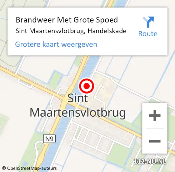 Locatie op kaart van de 112 melding: Brandweer Met Grote Spoed Naar Sint Maartensvlotbrug, Handelskade op 8 juni 2019 12:00