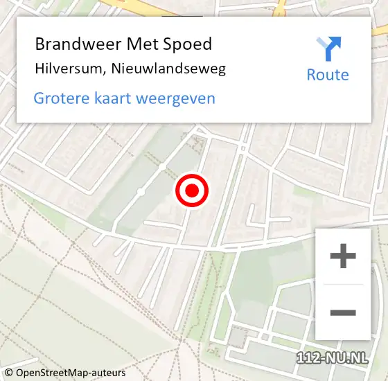 Locatie op kaart van de 112 melding: Brandweer Met Spoed Naar Hilversum, Nieuwlandseweg op 8 juni 2019 12:23