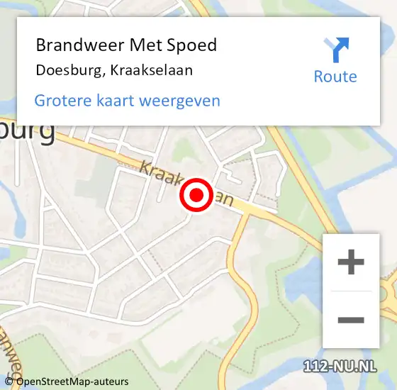 Locatie op kaart van de 112 melding: Brandweer Met Spoed Naar Doesburg, Kraakselaan op 8 juni 2019 12:30
