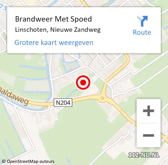 Locatie op kaart van de 112 melding: Brandweer Met Spoed Naar Linschoten, Nieuwe Zandweg op 8 juni 2019 13:08