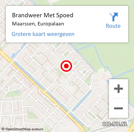 Locatie op kaart van de 112 melding: Brandweer Met Spoed Naar Maarssen, Europalaan op 8 juni 2019 13:16