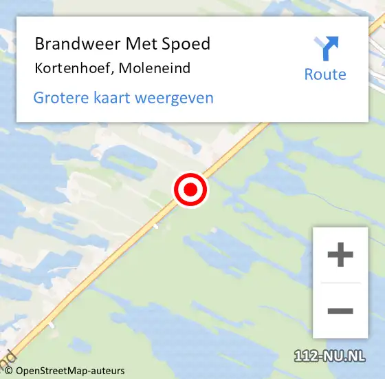 Locatie op kaart van de 112 melding: Brandweer Met Spoed Naar Kortenhoef, Moleneind op 8 juni 2019 13:23