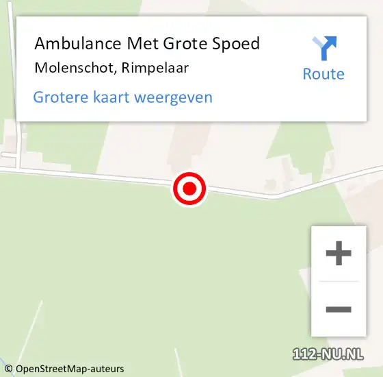 Locatie op kaart van de 112 melding: Ambulance Met Grote Spoed Naar Molenschot, Rimpelaar op 8 juni 2019 13:29