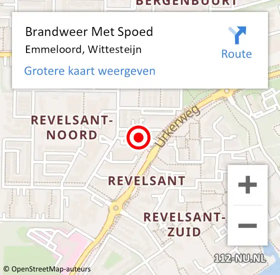 Locatie op kaart van de 112 melding: Brandweer Met Spoed Naar Emmeloord, Wittesteijn op 8 juni 2019 13:48