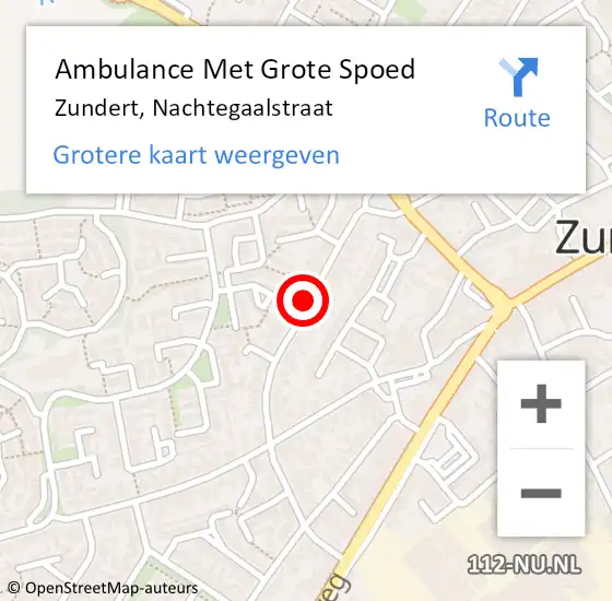 Locatie op kaart van de 112 melding: Ambulance Met Grote Spoed Naar Zundert, Nachtegaalstraat op 8 juni 2019 14:15