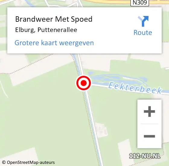 Locatie op kaart van de 112 melding: Brandweer Met Spoed Naar Elburg, Puttenerallee op 8 juni 2019 14:43