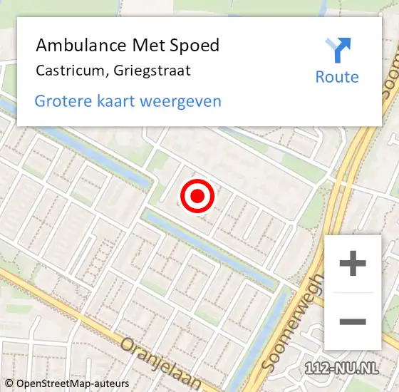 Locatie op kaart van de 112 melding: Ambulance Met Spoed Naar Castricum, Griegstraat op 8 juni 2019 15:02