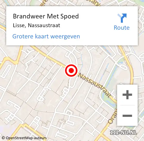 Locatie op kaart van de 112 melding: Brandweer Met Spoed Naar Lisse, Nassaustraat op 8 juni 2019 15:06