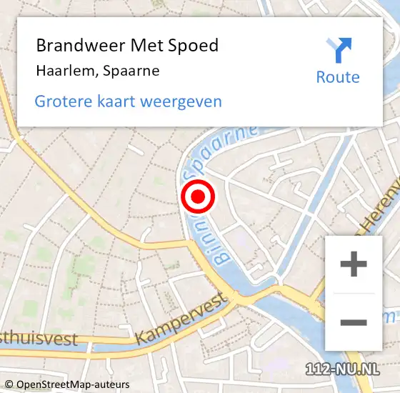 Locatie op kaart van de 112 melding: Brandweer Met Spoed Naar Haarlem, Spaarne op 8 juni 2019 15:12