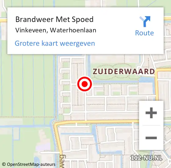 Locatie op kaart van de 112 melding: Brandweer Met Spoed Naar Vinkeveen, Waterhoenlaan op 8 juni 2019 15:28