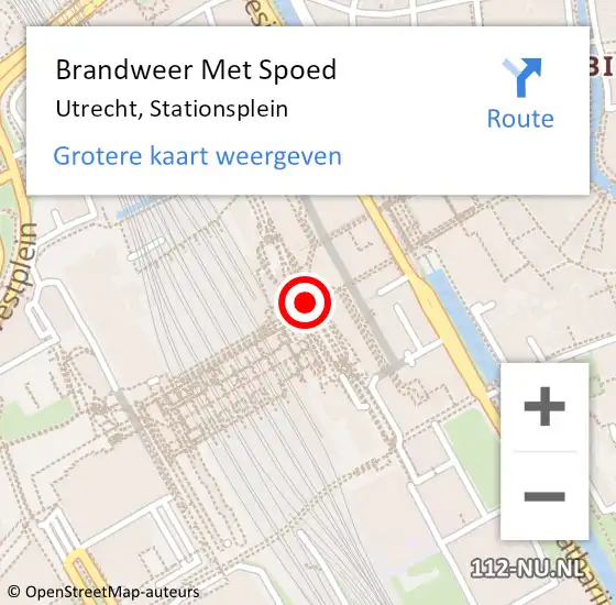 Locatie op kaart van de 112 melding: Brandweer Met Spoed Naar Utrecht, Stationsplein op 8 juni 2019 15:34