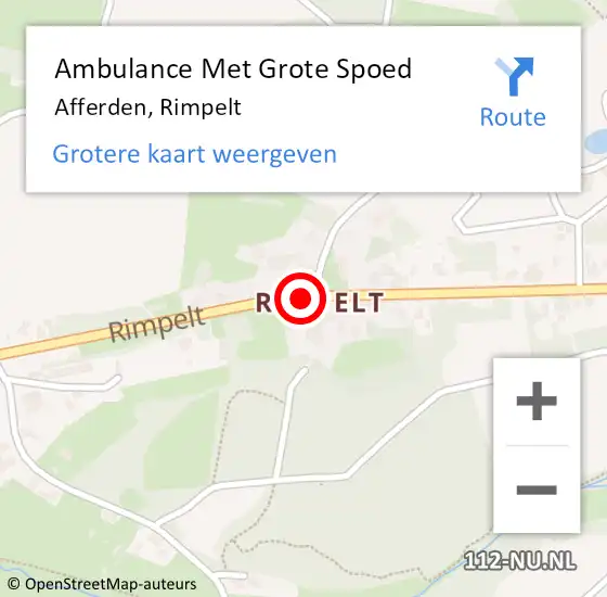 Locatie op kaart van de 112 melding: Ambulance Met Grote Spoed Naar Afferden, Rimpelt op 8 juni 2019 15:38