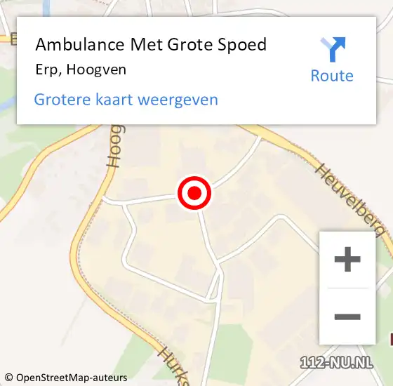 Locatie op kaart van de 112 melding: Ambulance Met Grote Spoed Naar Erp, Hoogven op 8 juni 2019 15:42