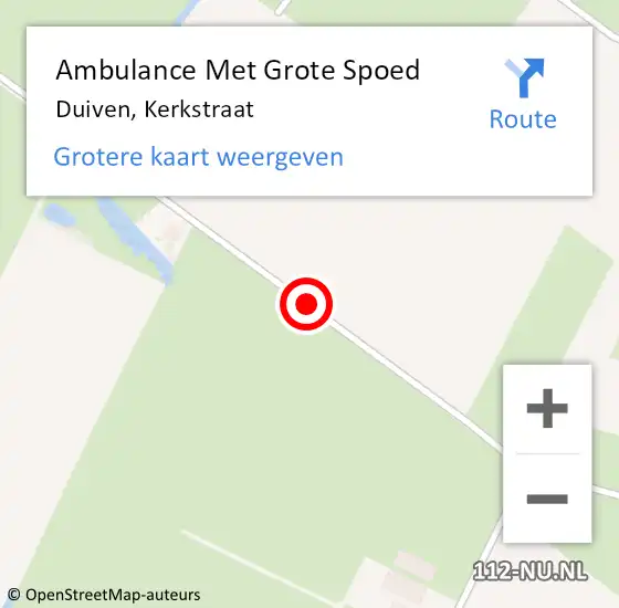 Locatie op kaart van de 112 melding: Ambulance Met Grote Spoed Naar Duiven, Kerkstraat op 8 juni 2019 15:43