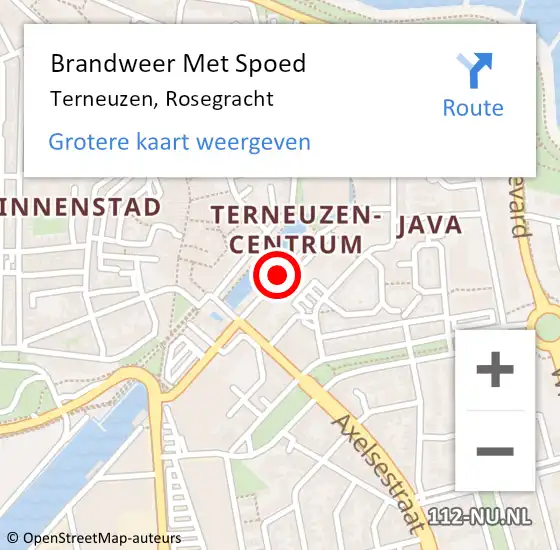 Locatie op kaart van de 112 melding: Brandweer Met Spoed Naar Terneuzen, Rosegracht op 8 juni 2019 15:56