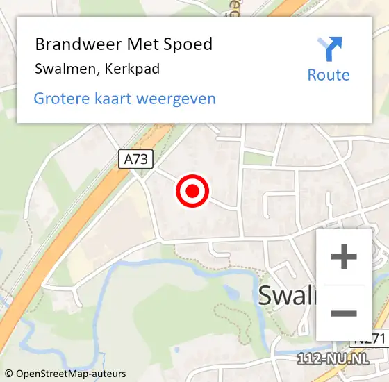 Locatie op kaart van de 112 melding: Brandweer Met Spoed Naar Swalmen, Kerkpad op 8 juni 2019 15:57