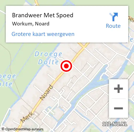 Locatie op kaart van de 112 melding: Brandweer Met Spoed Naar Workum, Noard op 8 juni 2019 16:05