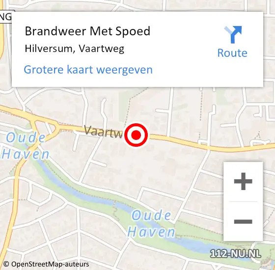 Locatie op kaart van de 112 melding: Brandweer Met Spoed Naar Hilversum, Vaartweg op 8 juni 2019 16:43