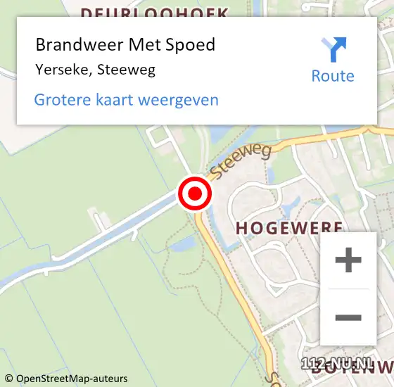 Locatie op kaart van de 112 melding: Brandweer Met Spoed Naar Yerseke, Steeweg op 8 juni 2019 16:44