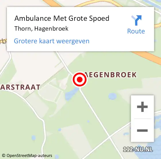 Locatie op kaart van de 112 melding: Ambulance Met Grote Spoed Naar Thorn, Hagenbroek op 8 juni 2019 17:42