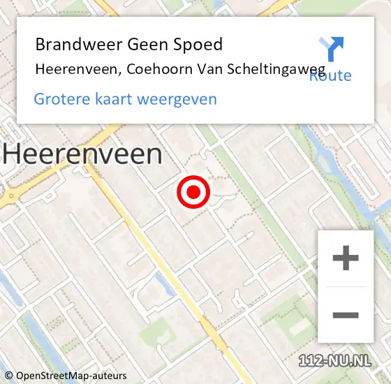 Locatie op kaart van de 112 melding: Brandweer Geen Spoed Naar Heerenveen, Coehoorn Van Scheltingaweg op 8 juni 2019 17:47