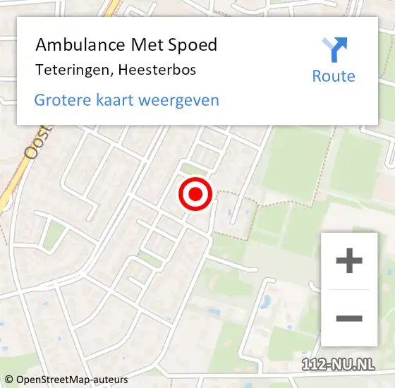 Locatie op kaart van de 112 melding: Ambulance Met Spoed Naar Teteringen, Heesterbos op 8 juni 2019 18:35