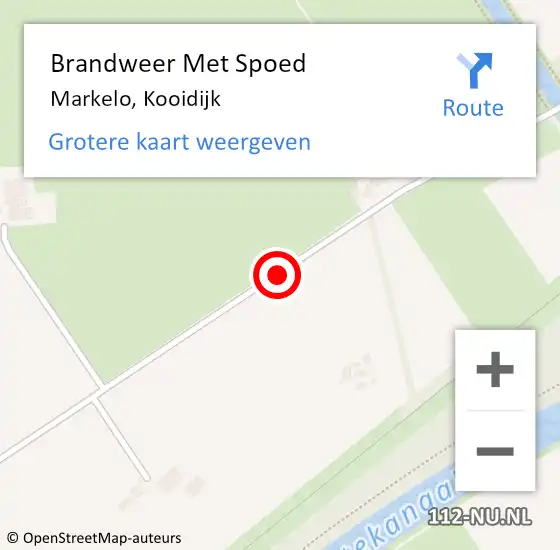 Locatie op kaart van de 112 melding: Brandweer Met Spoed Naar Markelo, Kooidijk op 8 juni 2019 18:54